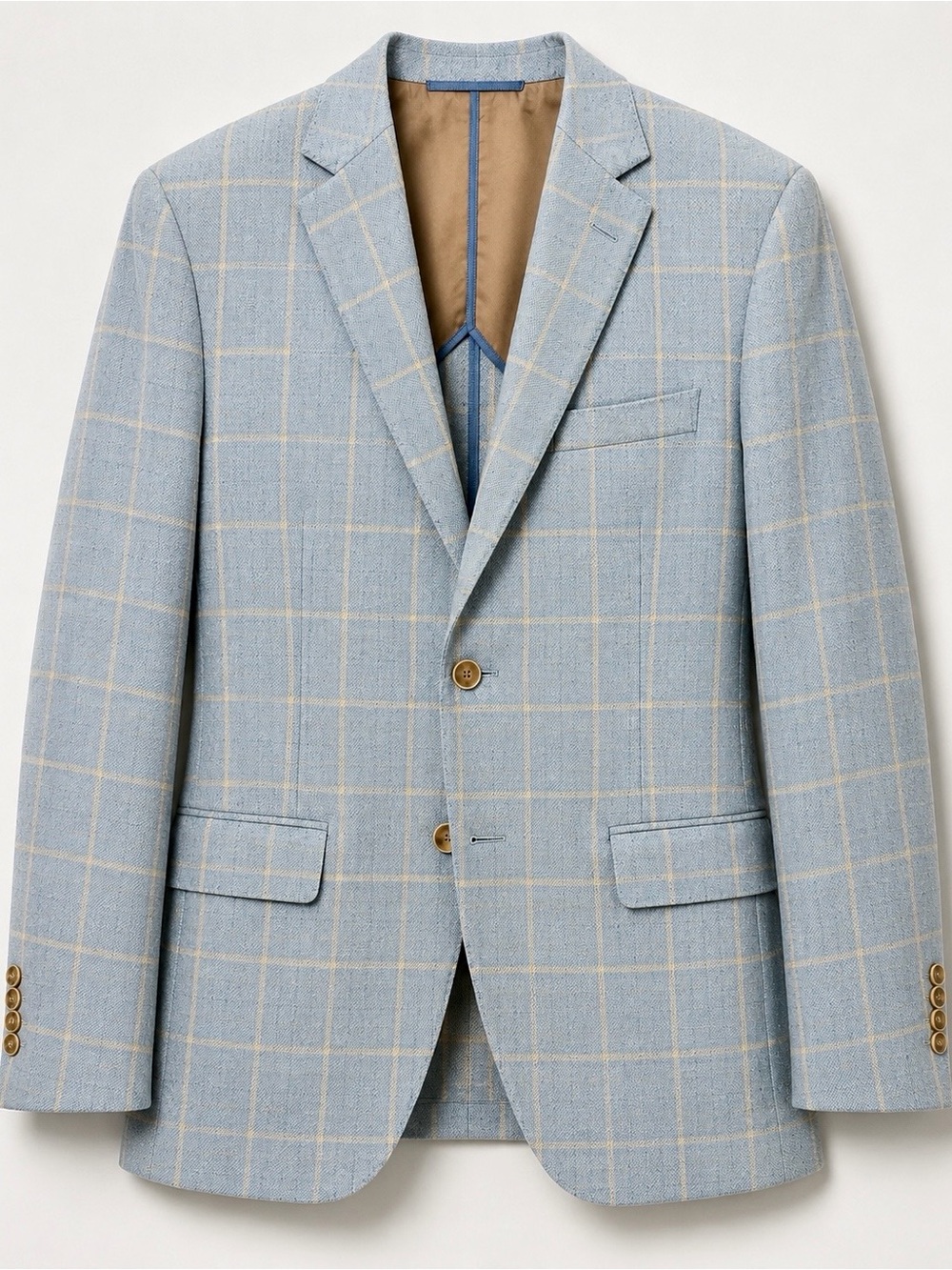 Coppley Lanificio Di Pray Wool Windowpane Sport Coat with Tan Grid